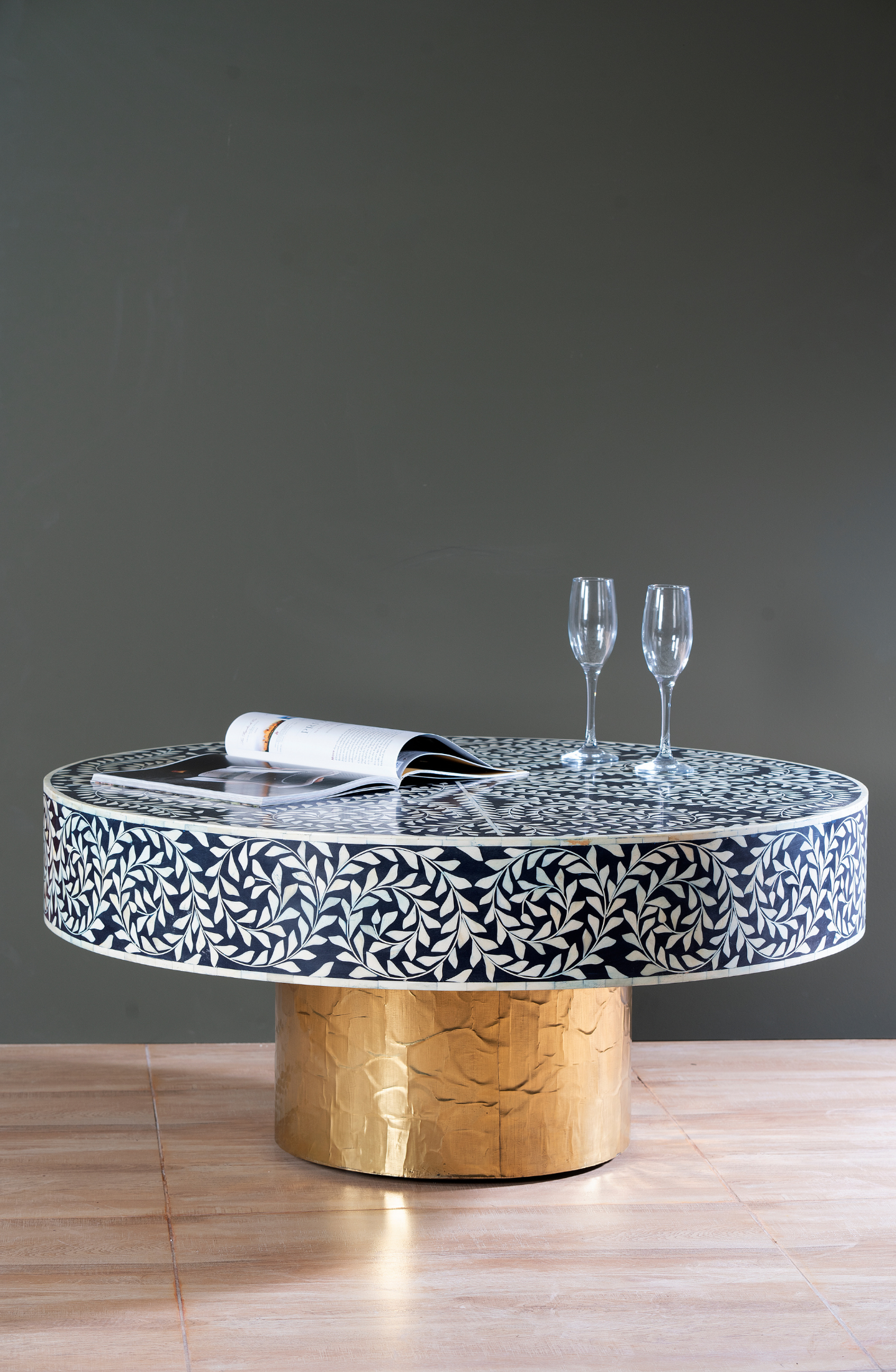Noir Botanica Bone Inlay Coffee Table