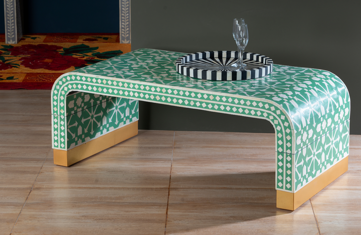 Emerald Heritage Bone Inlay Coffee Table