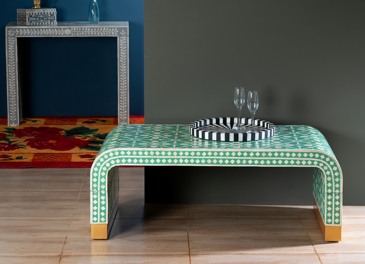 Emerald Heritage Bone Inlay Coffee Table