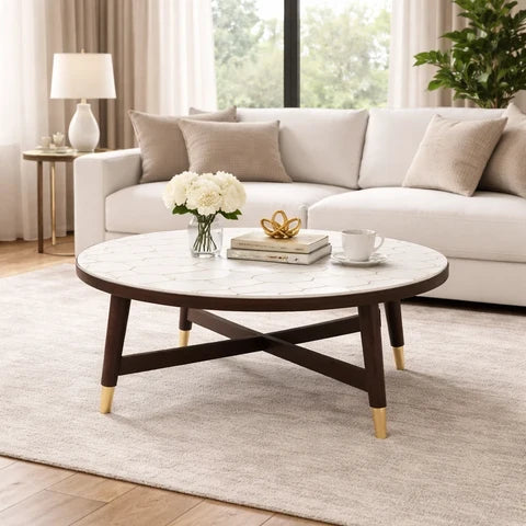Cedar Cross Marble Coffee Table