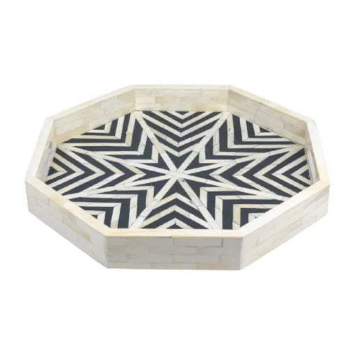 Monochrome Star Bone Inlay Tray