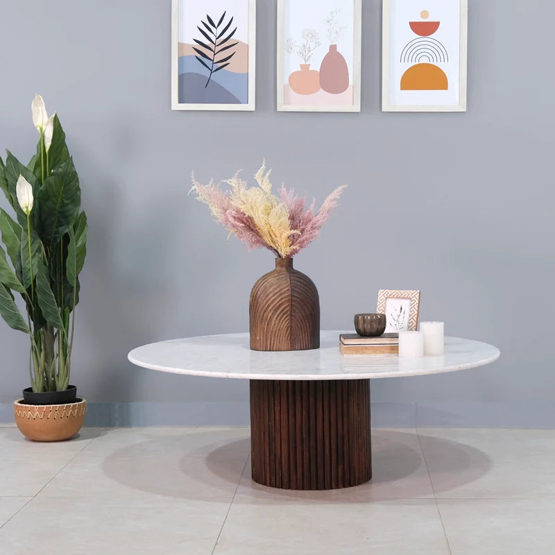 Alora Fluted Marble Coffee Table