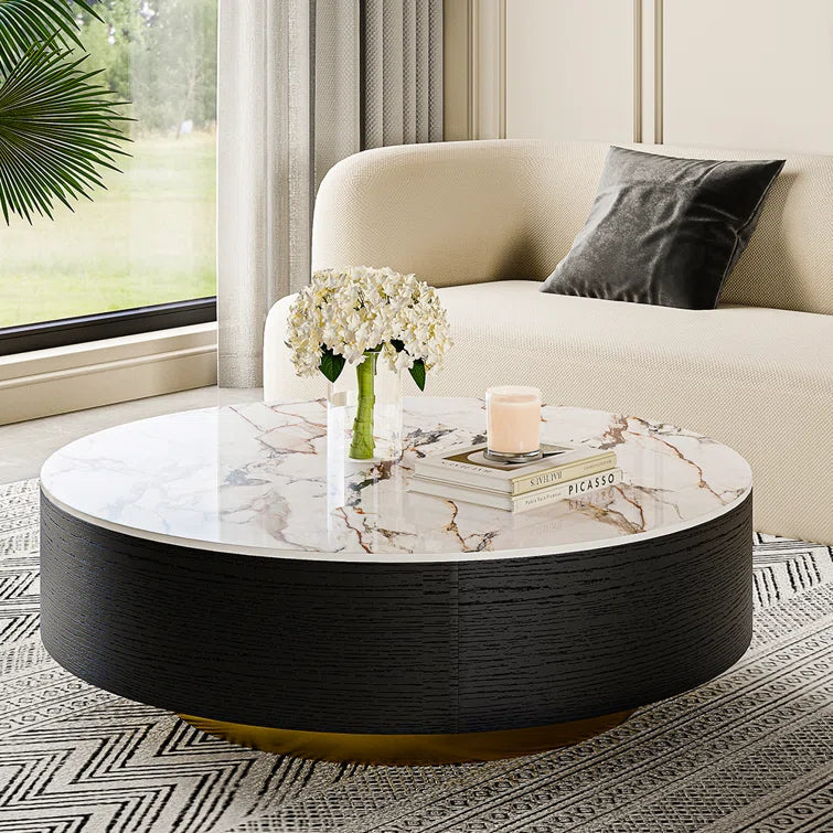 Noir Caldera Marble Coffee Table