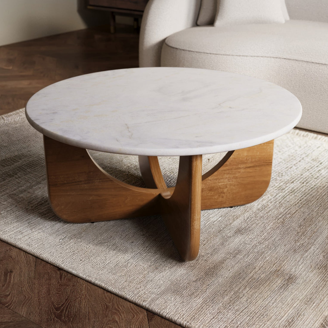 Valen Marble & Wood Coffee Table