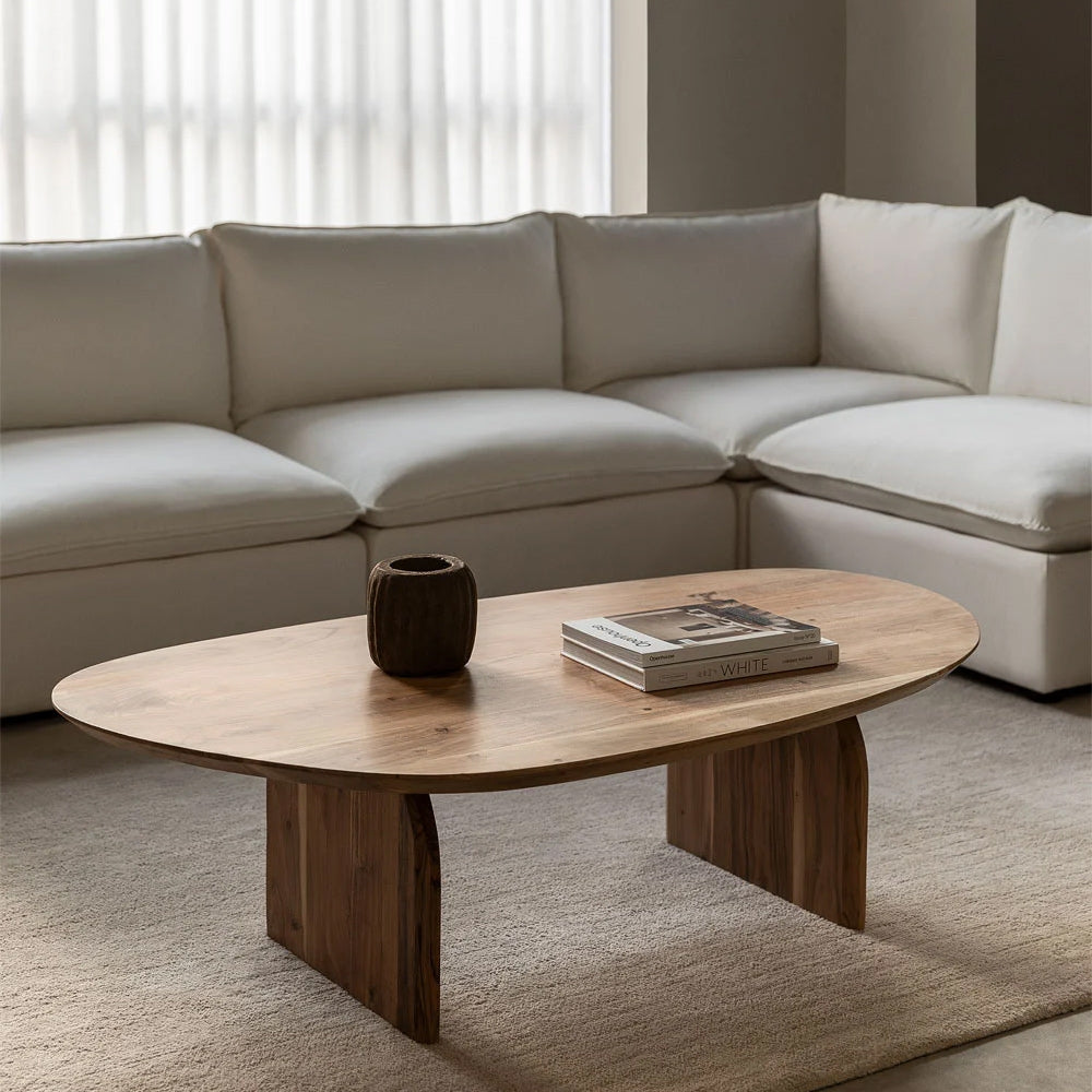 Organic Oval Wooden Coffee Table
