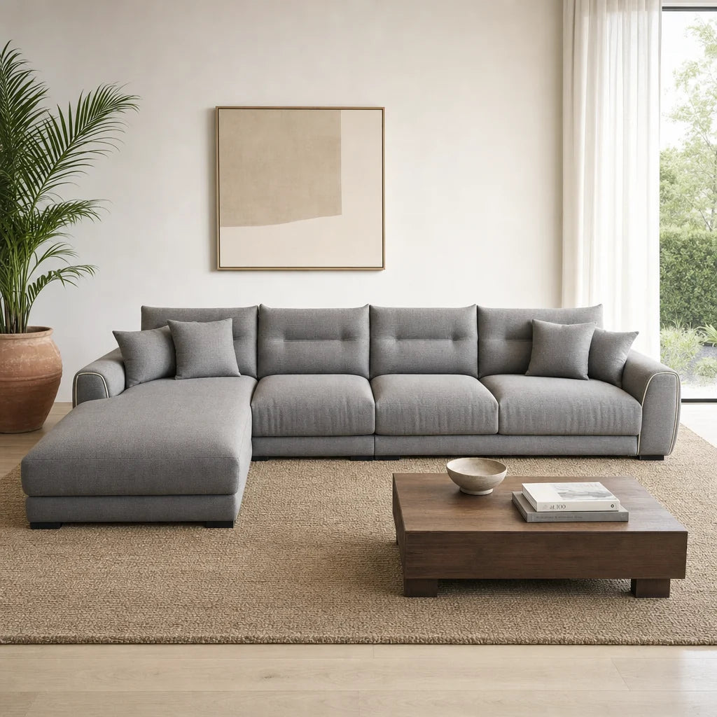 Luna Grey L-Shape Sectional Sofa