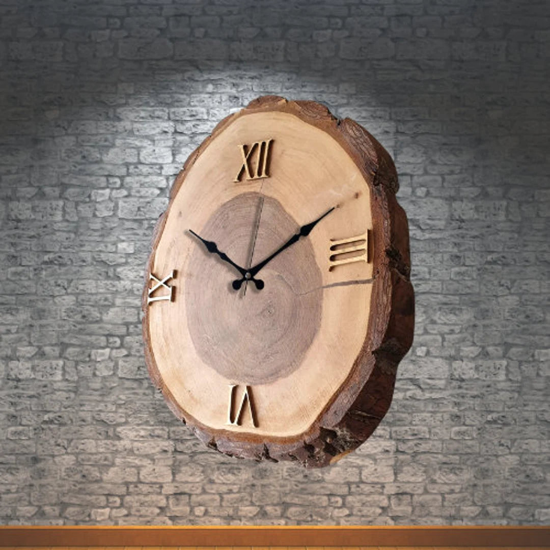 Rustic Natural Wood Slice Wall Clock