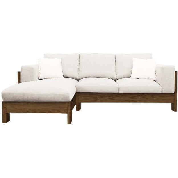 Lena Natural Wood L-Shape Sofa